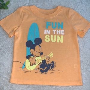 Disney 9M Mickey Mouse Orange Surf Shirt T-shirt Perfect!